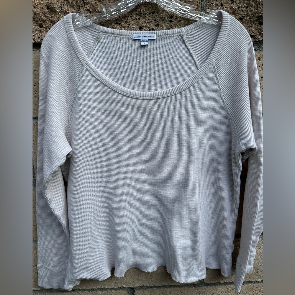Women’s James Perse Thermal Waffle Knit Long Sleeve Top- Size 1